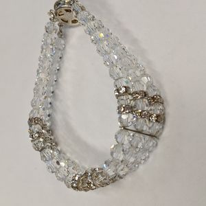 Crystal bracelet with sterling silver clasp